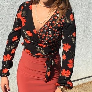 Beautiful flower crop top